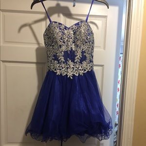 Blue & silver cocktail dress Size 7 blondie nites